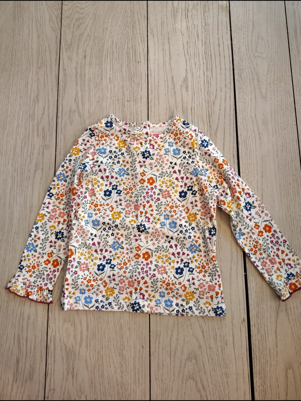 Good Lad‎ Long-Sleeve Floral Top - Cream with Multicolor Flowers